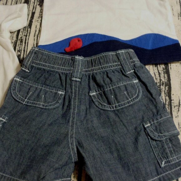 Gymboree Pelican Catch 3-6 Month Shorts Shirt Bodysuit Hat Outfit NWT - Picture 3 of 4